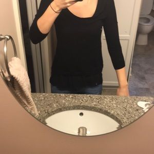 Basic black sweater with sheer bottom from express